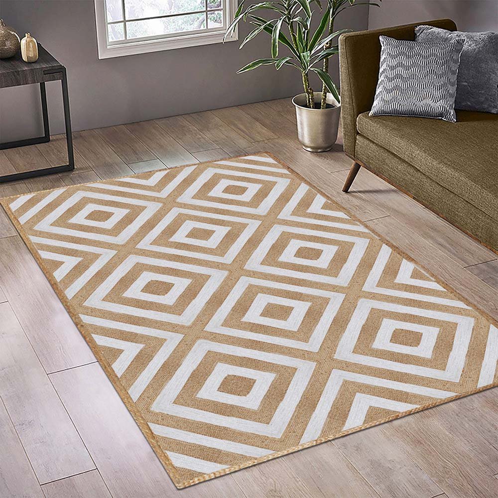 Handmade Geometric Jute Living Room Rug - Image 2