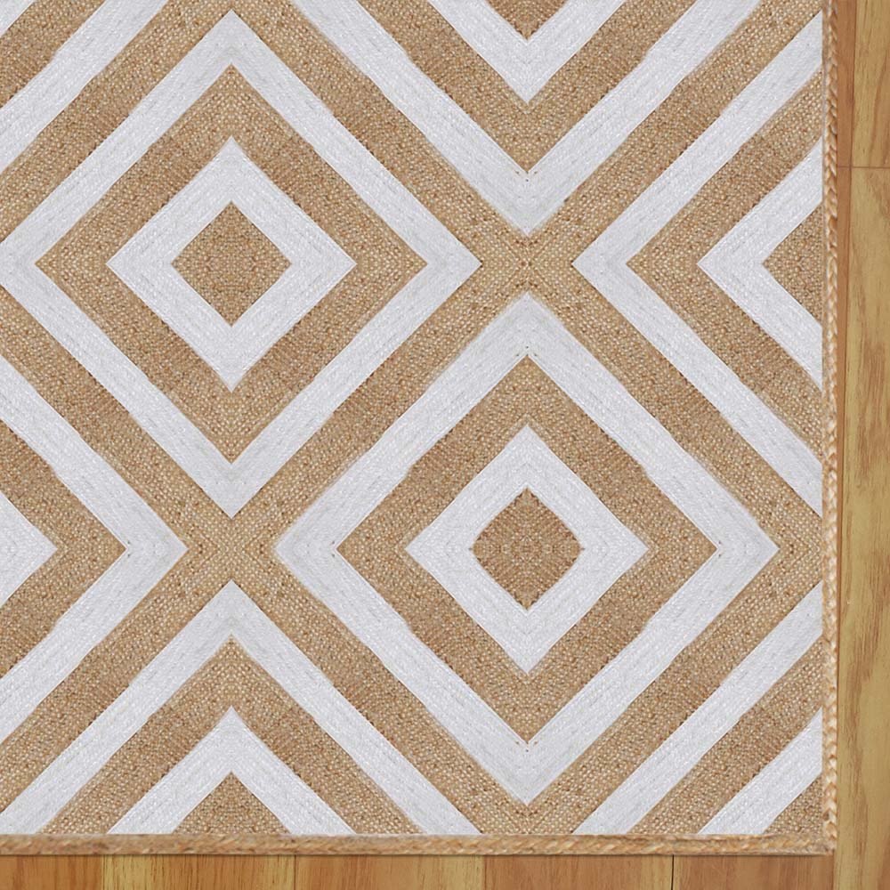Handmade Geometric Jute Living Room Rug - Image 4