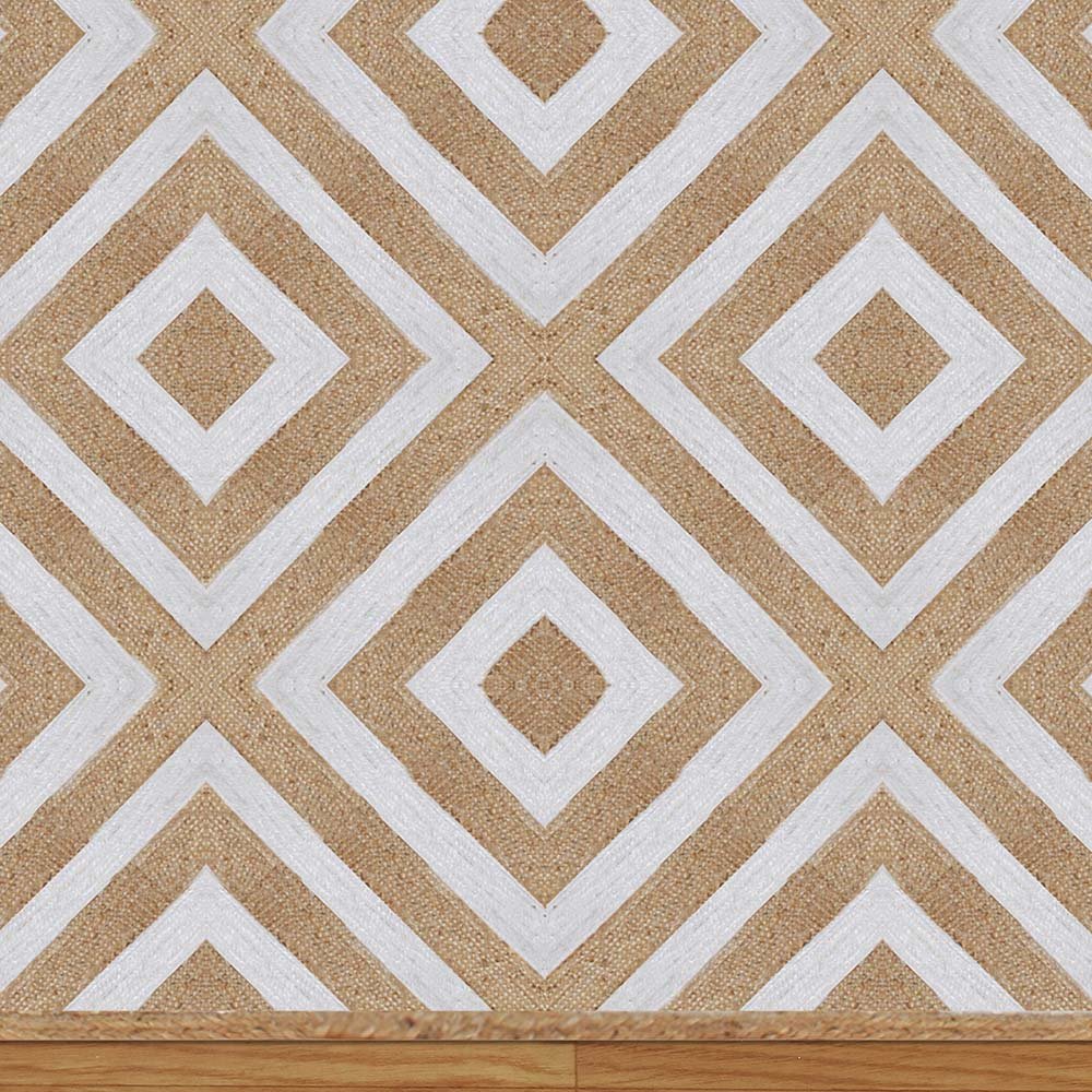 Handmade Geometric Jute Living Room Rug - Image 5