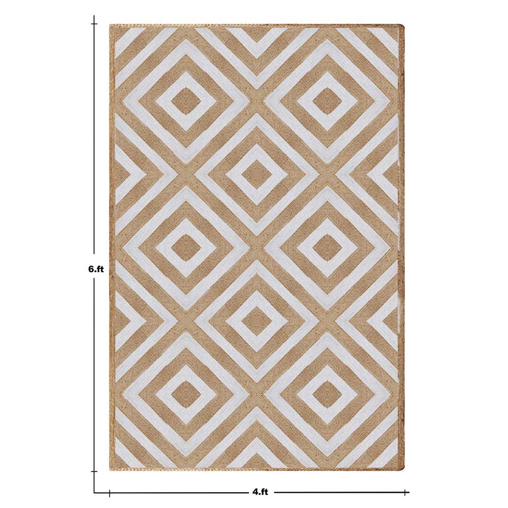 Handmade Geometric Jute Living Room Rug - Image 6