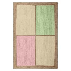 Handmade Beige Geometric Entryway Area Rug