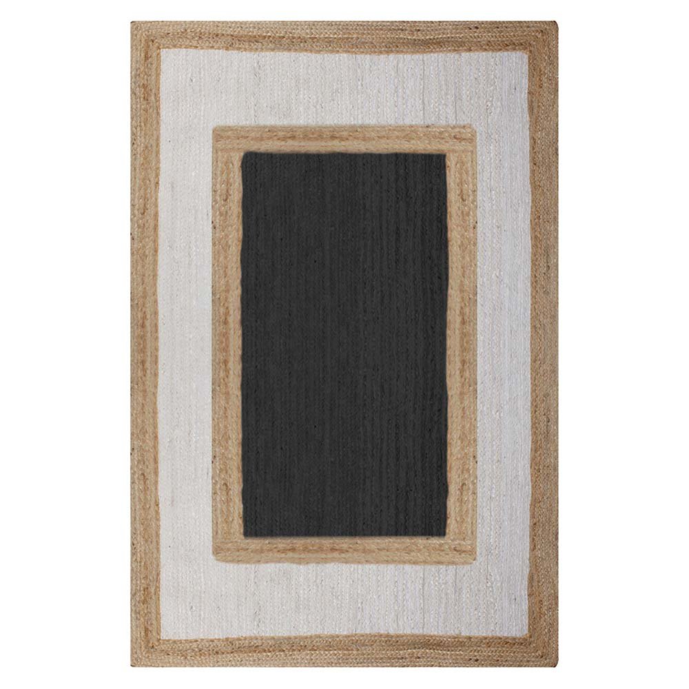 Handmade Geometric Beige Black Home Decor Rug