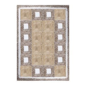 Handcrafted Geometric Beige Bedroom Jute Rug