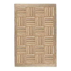 Handmade Beige White Jute Living Area Rugs
