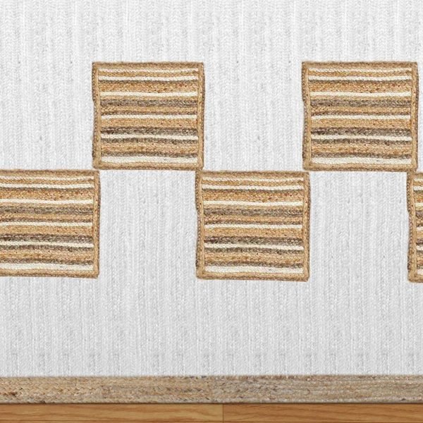 Hand Braided Beige & White Jute Area Rug - Image 5
