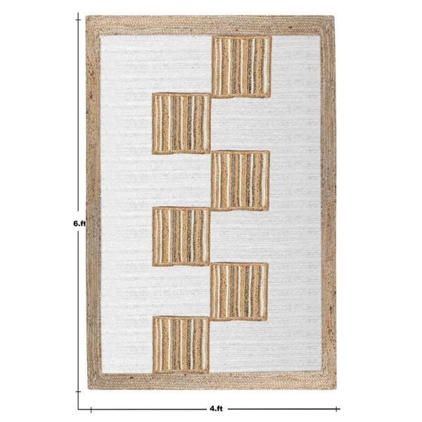 Hand Braided Beige & White Jute Area Rug - Image 6