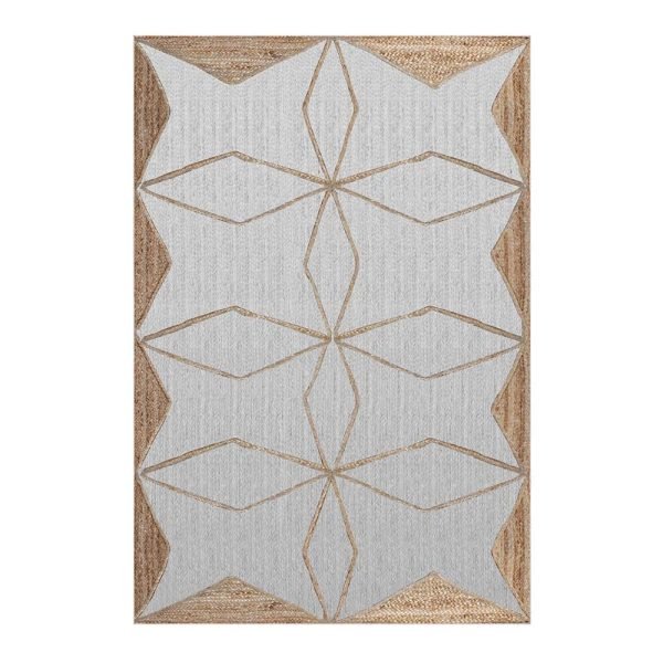Handmade Jute White Beige Area Rugs