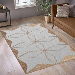 Handmade Jute White Beige Area Rugs