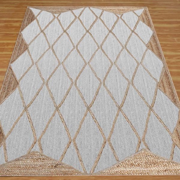Handmade Jute Beige & White Area Rugs - Image 3