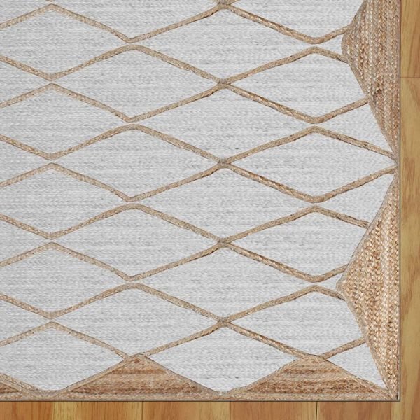 Handmade Jute Beige & White Area Rugs - Image 4