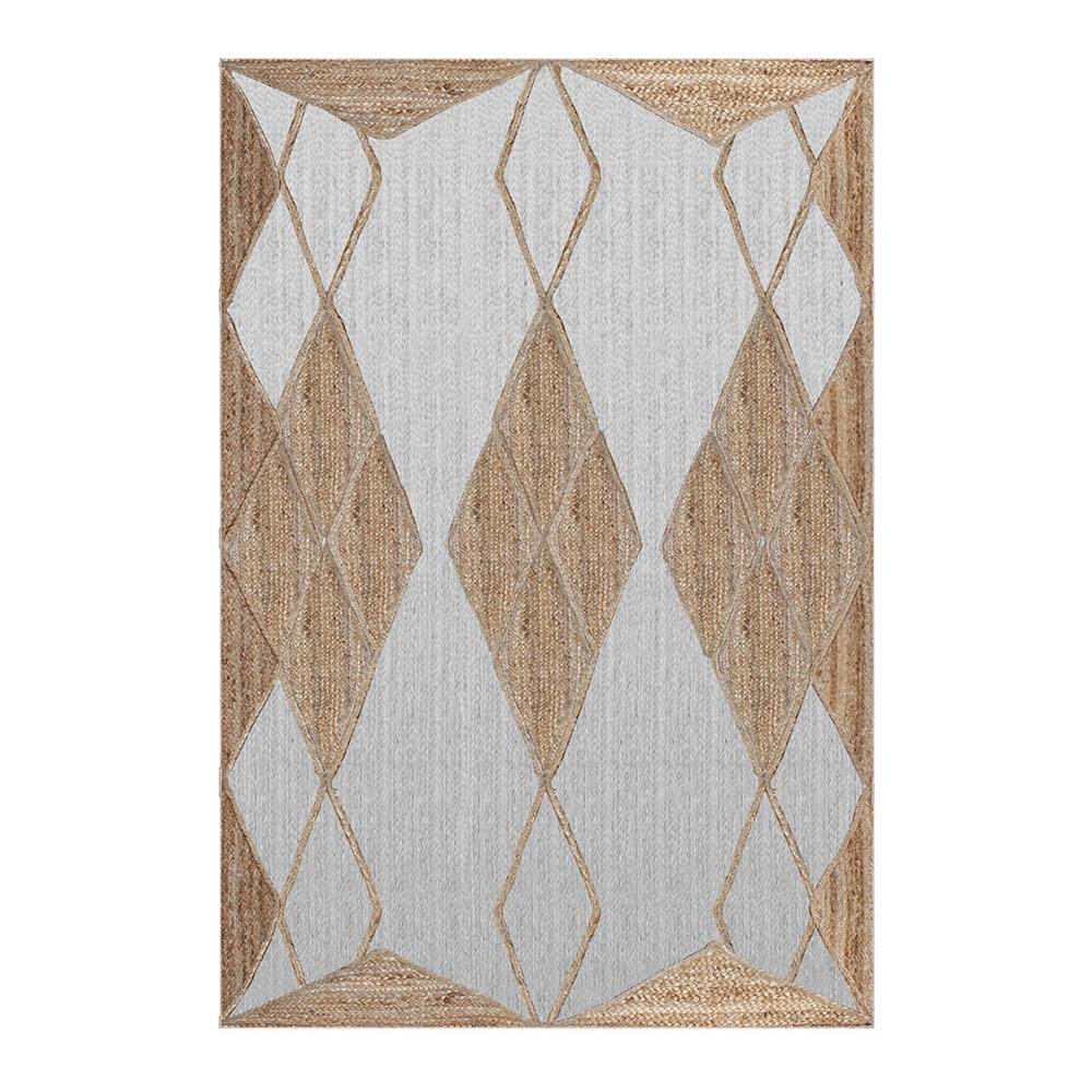 Hand Braided White Beige Jute Area Rugs