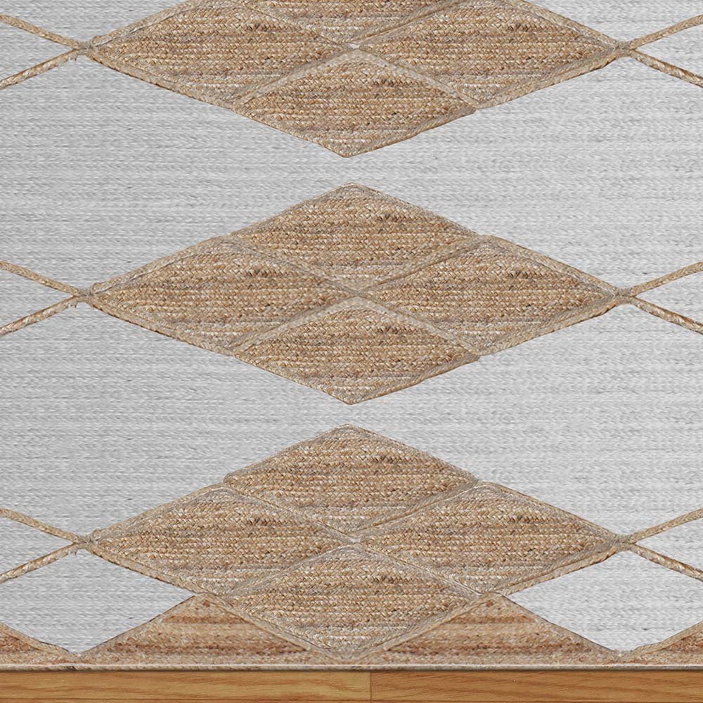 Hand Braided White Beige Jute Area Rugs - Image 5