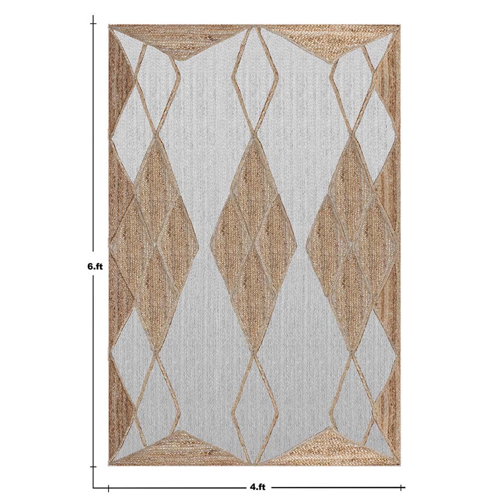 Hand Braided White Beige Jute Area Rugs - Image 6