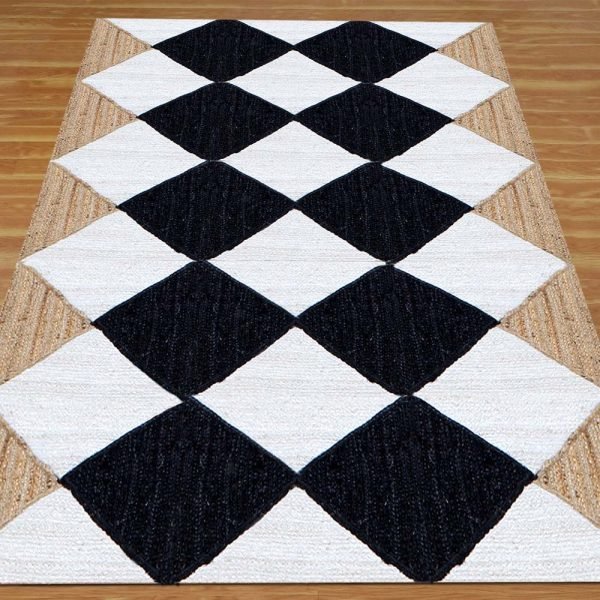 Hand Braided Jute Multicolor Geometric Rug - Image 3