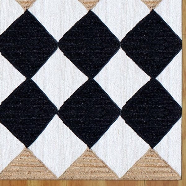 Hand Braided Jute Multicolor Geometric Rug - Image 4