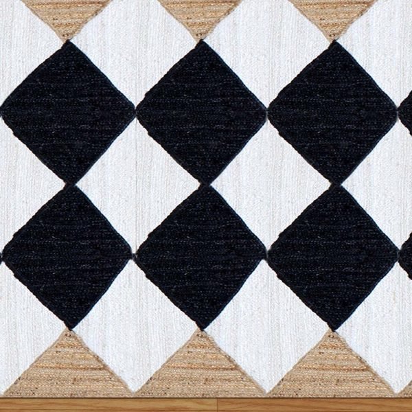 Hand Braided Jute Multicolor Geometric Rug - Image 5