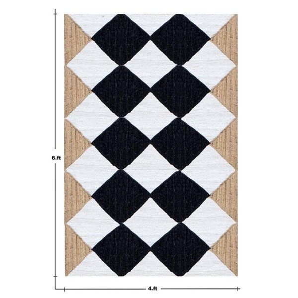 Hand Braided Jute Multicolor Geometric Rug - Image 6