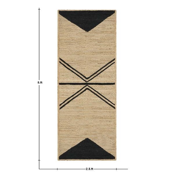 Hand Braided Jute Beige Black Area Rug - Image 6
