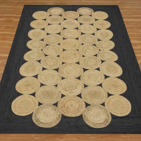 Handmade Geometric Beige Jute Area Rugs - Image 3