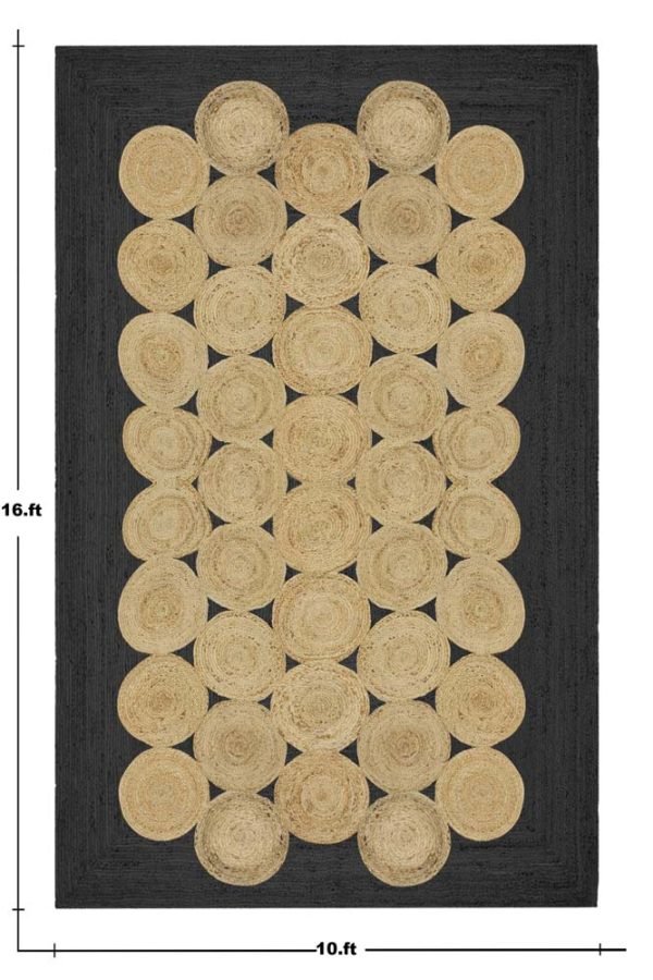 Handmade Geometric Beige Jute Area Rugs - Image 6