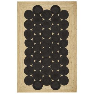 Geometric Black Jute Handmade Rugs