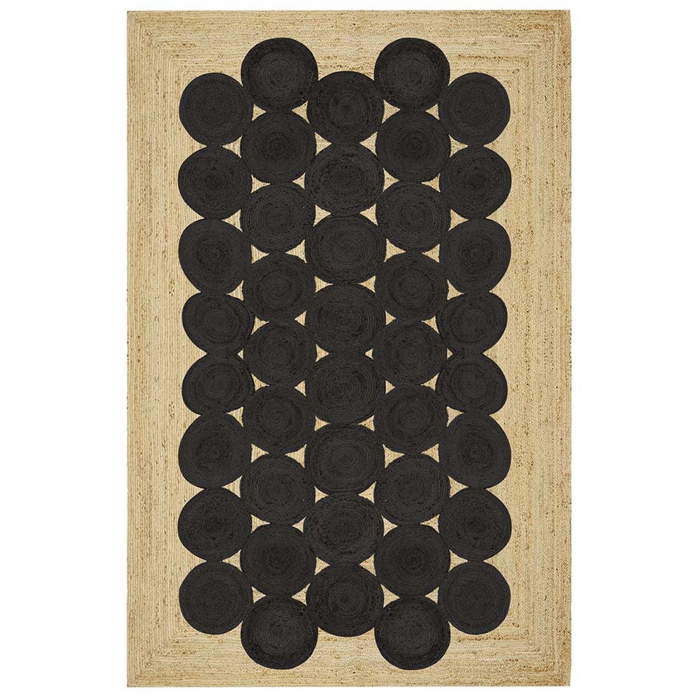 Geometric Black Jute Handmade Rugs