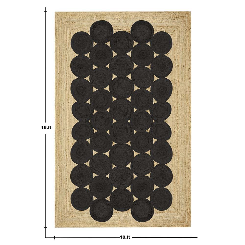 Geometric Black Jute Handmade Rugs - Image 6