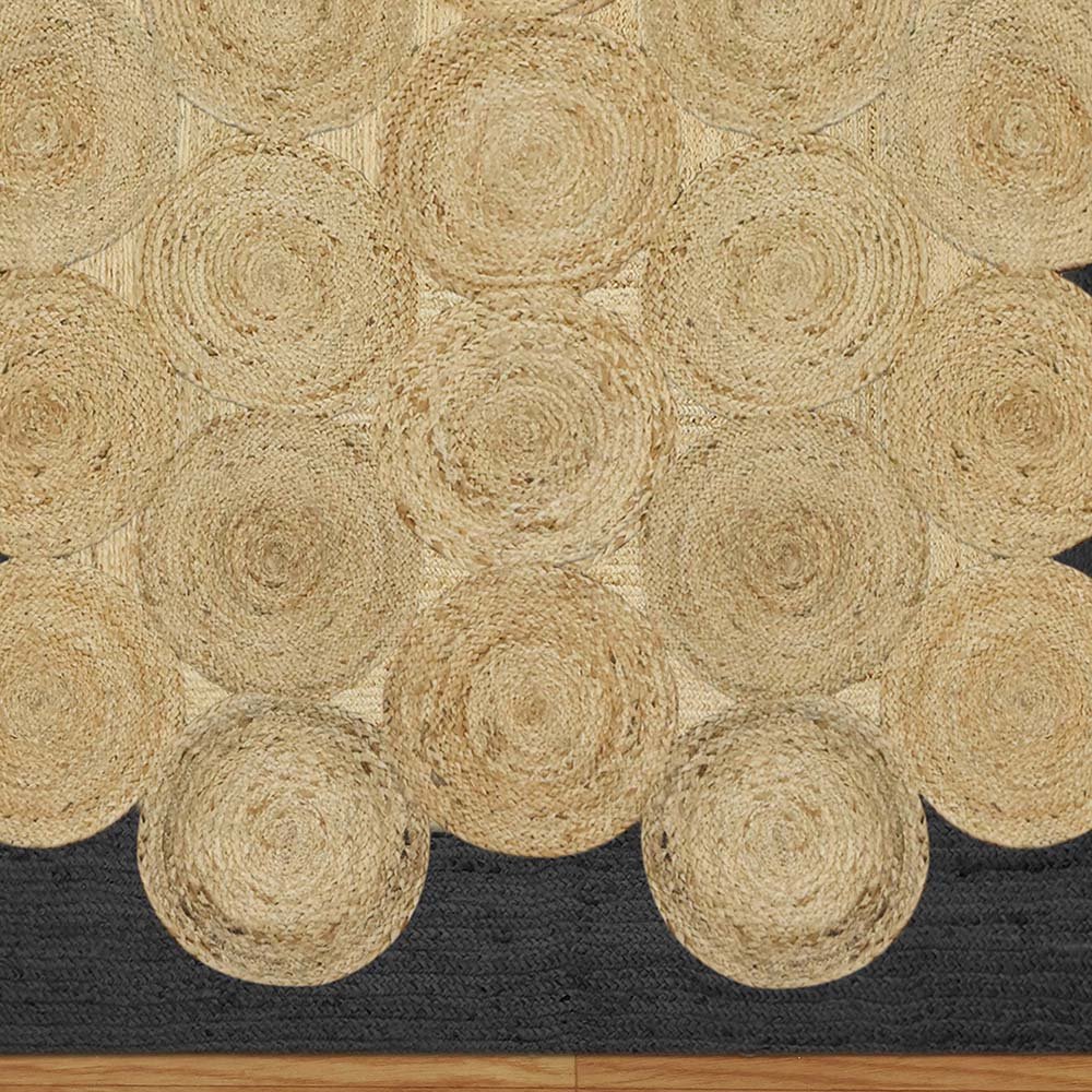 Hand Braided Beige Geometric Jute Area Rug - Image 4