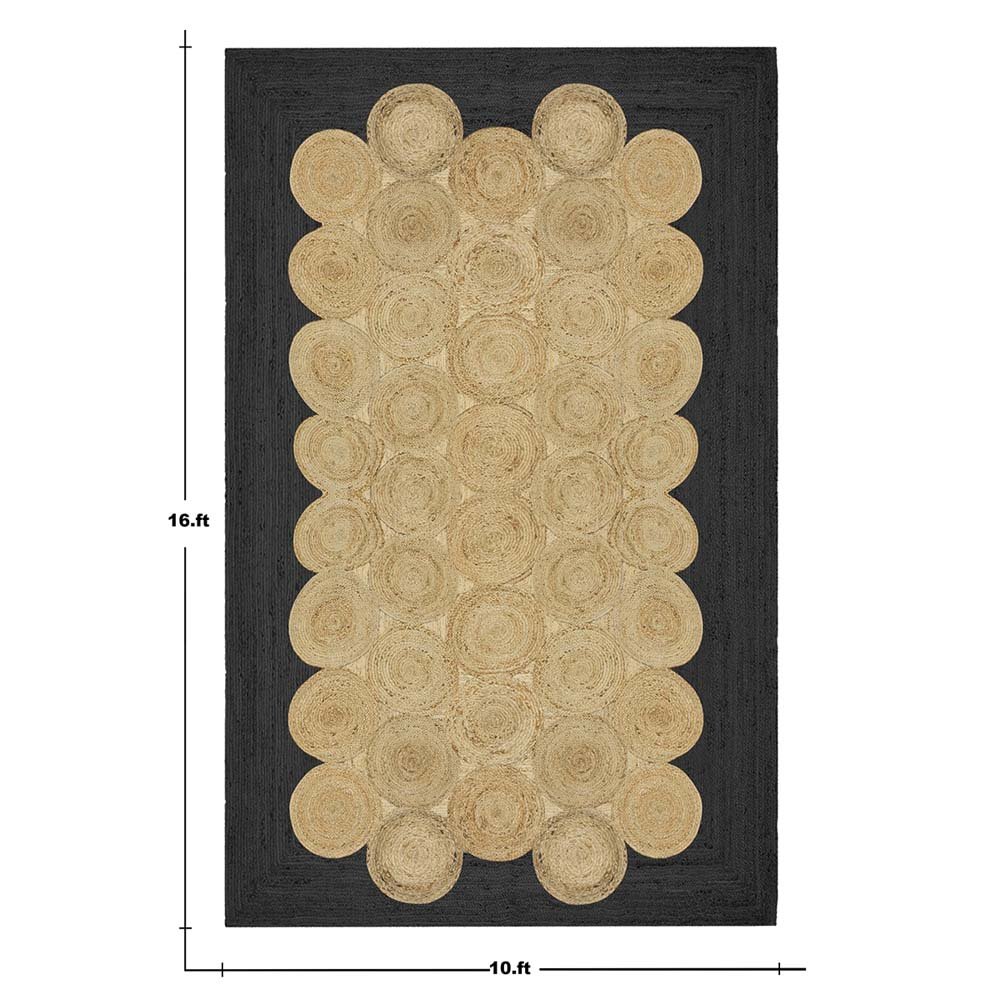 Hand Braided Beige Geometric Jute Area Rug - Image 6