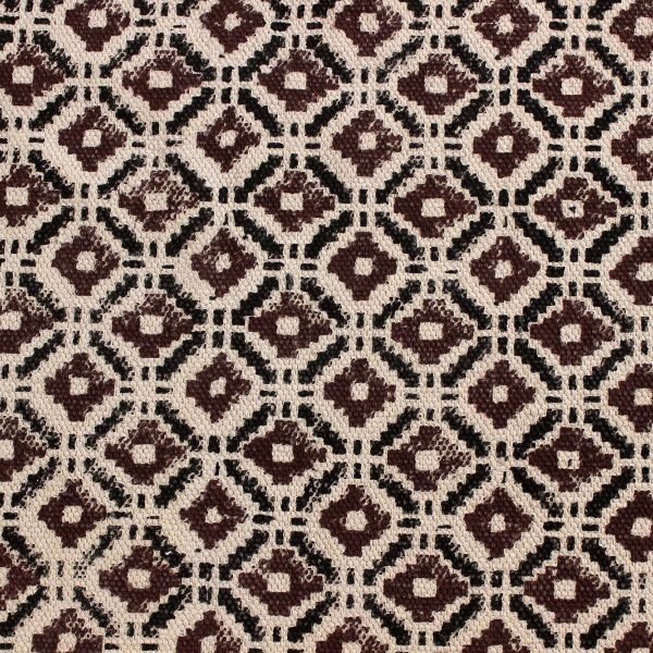 Handmade Cotton Black Block Printed Rug - Image 7