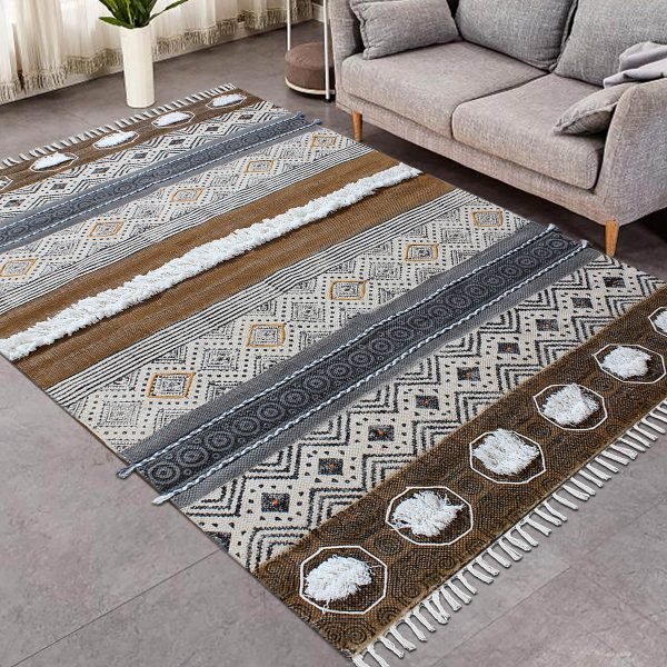 Handmade Cotton Multicolor Area Rug - Image 3