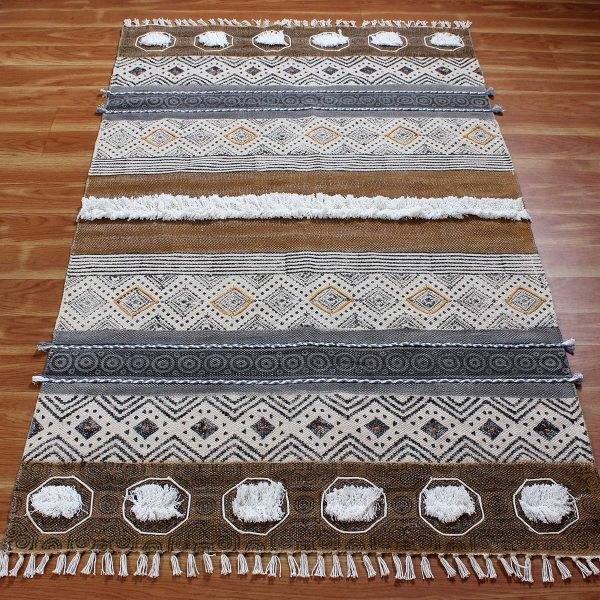 Handmade Cotton Multicolor Area Rug - Image 4