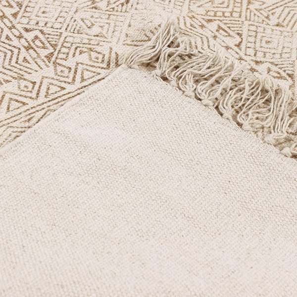 Cotton Gray Handmade Block Printed Area Rug - Image 5