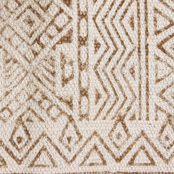 Cotton Gray Handmade Block Printed Area Rug - Image 7