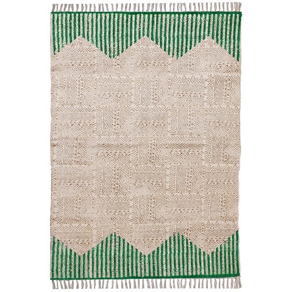 Handmade Cotton Block Printed Area Rug
