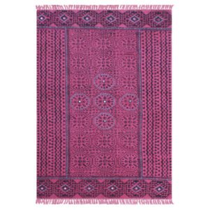 Handmade Cotton Red Geometric Home Decor Rug