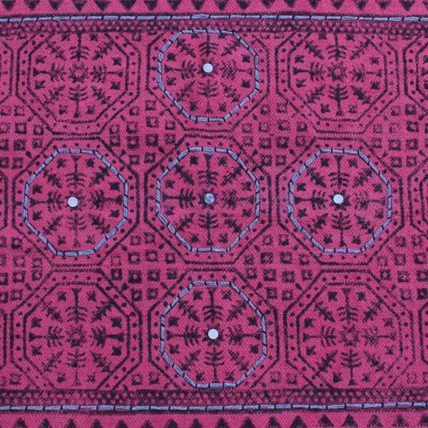 Handmade Cotton Red Geometric Home Decor Rug - Image 6
