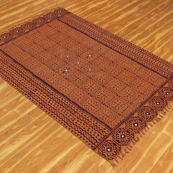 Handmade Brown Cotton Kitchen Floor Area Rug - Image 3