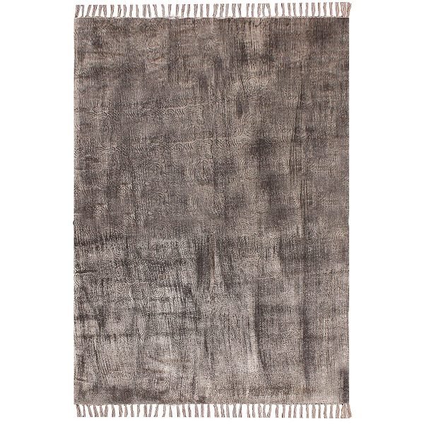 Natural Cotton Grey Block Printed Carpet