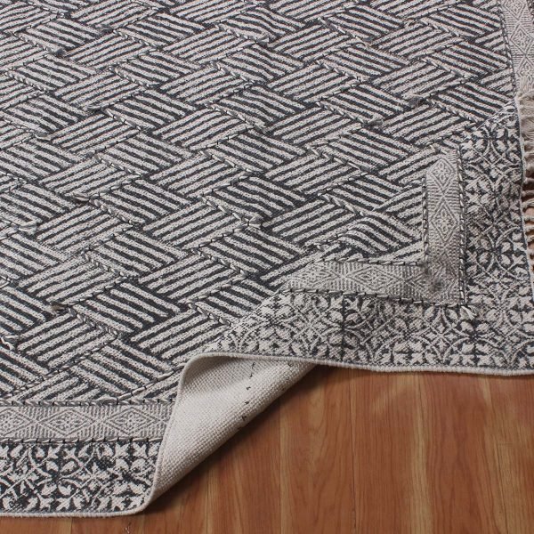 Hand Block Printed Cotton Living Room Rug - Image 4