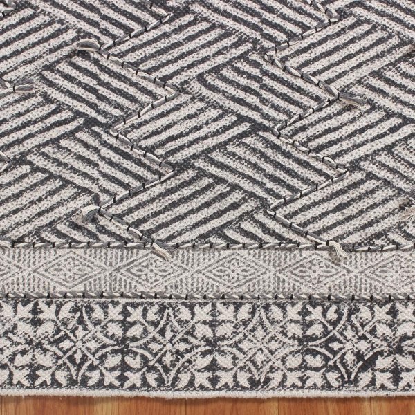 Hand Block Printed Cotton Living Room Rug - Image 7