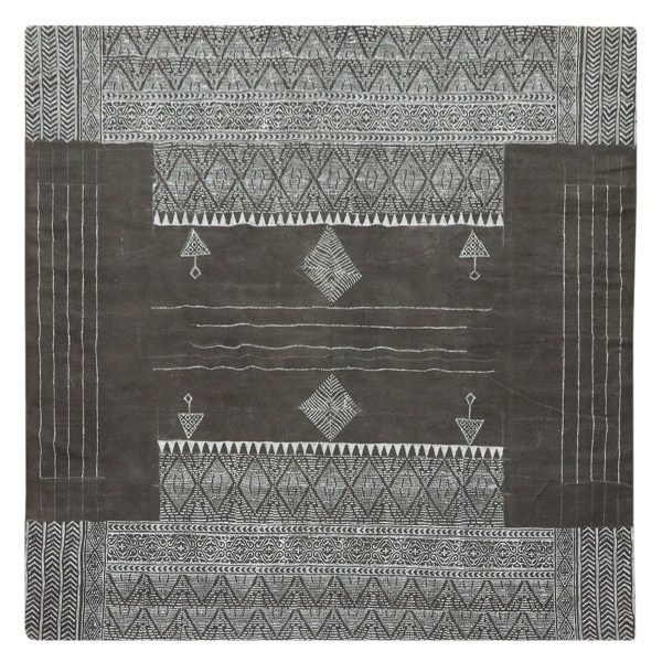 Handmade Cotton Grey Black Living Room Carpet