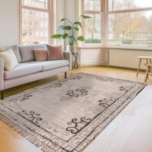 Handmade Beige Home Decor Cotton Area Rug