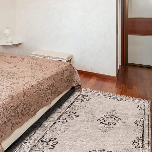 Handmade Beige Home Decor Area Cotton Rug - Image 2