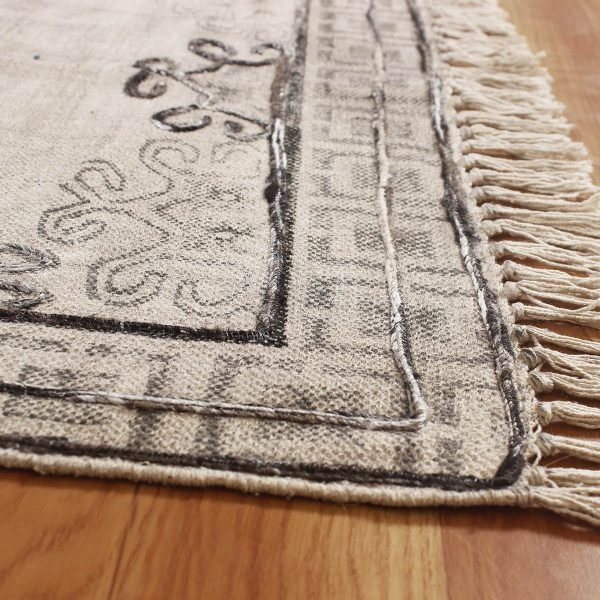 Handmade Beige Home Decor Area Cotton Rug - Image 5