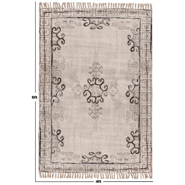 Handmade Beige Home Decor Area Cotton Rug - Image 8