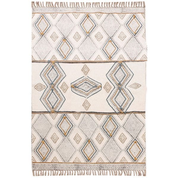 Geometric Cotton Hand Block Printed Area Rug