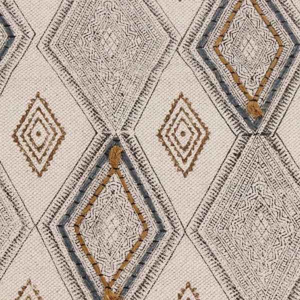Geometric Cotton Hand Block Printed Area Rug - Image 7
