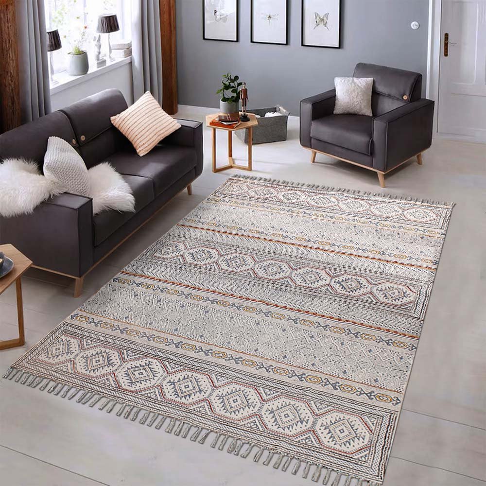 Cotton Multicolor Handmade Bedroom Carpet - Image 2