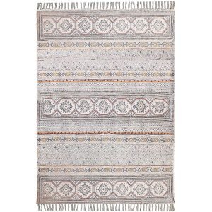 Cotton Geometric Handmade Multicolor Carpet